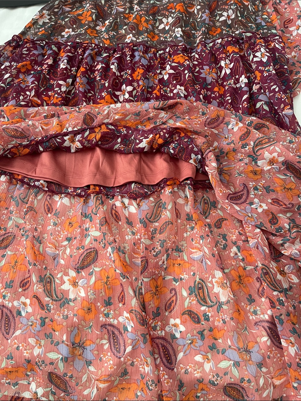 Anthropologie Rust Multi-Print Tiered Maxi Dress - Picture 12 of 12